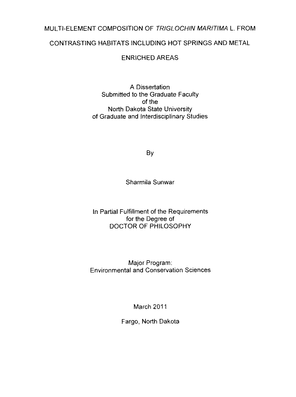 MUL Tl-ELEMENT COMPOSITION of TRIGLOCHIN MARITIMA L