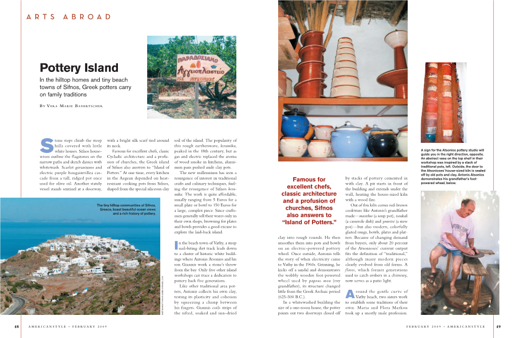 Pottery Island in the Hilltop Homes and Tiny Beach Towns of Sifnos, Greek Potters Carry on Family Traditions