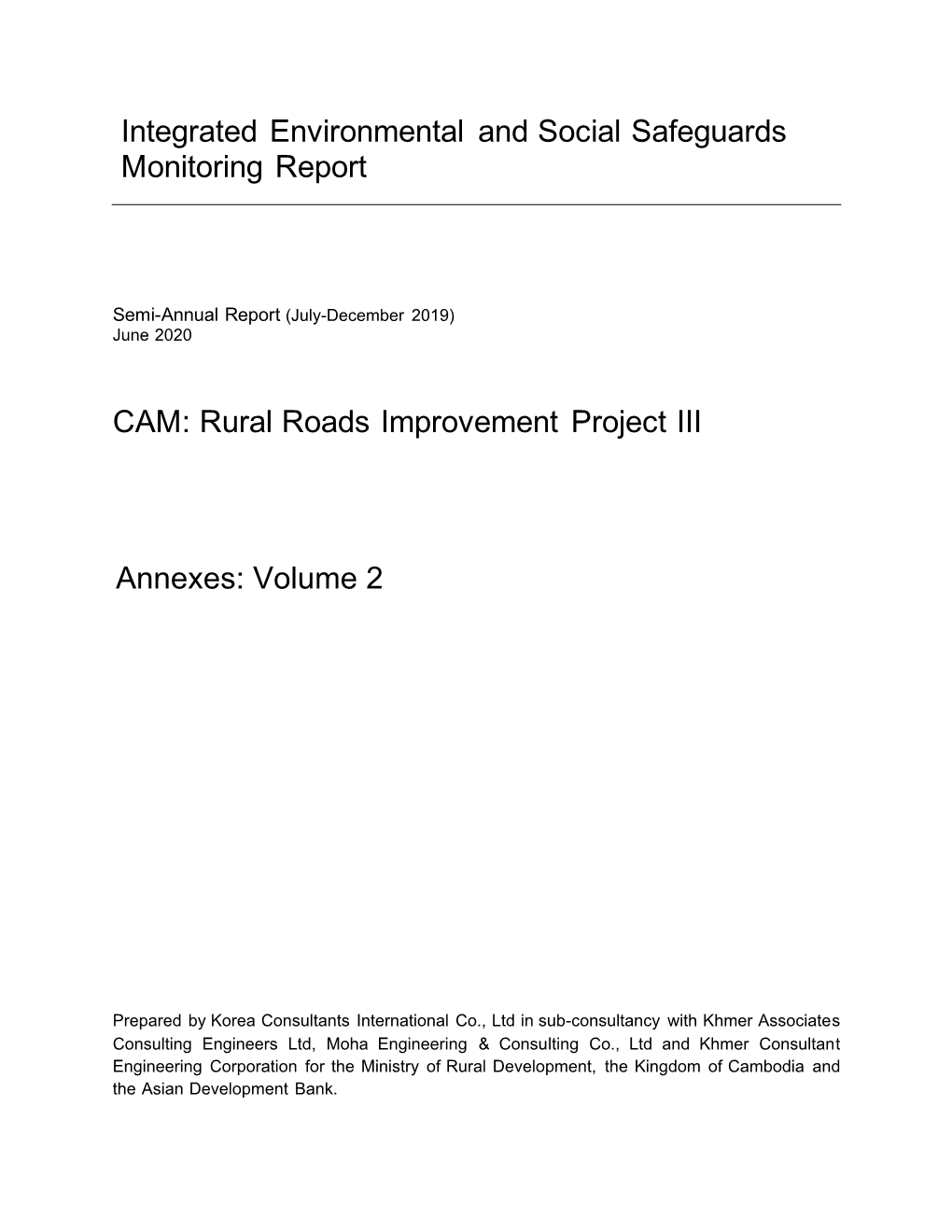 Environmental and Social Monitoring Report