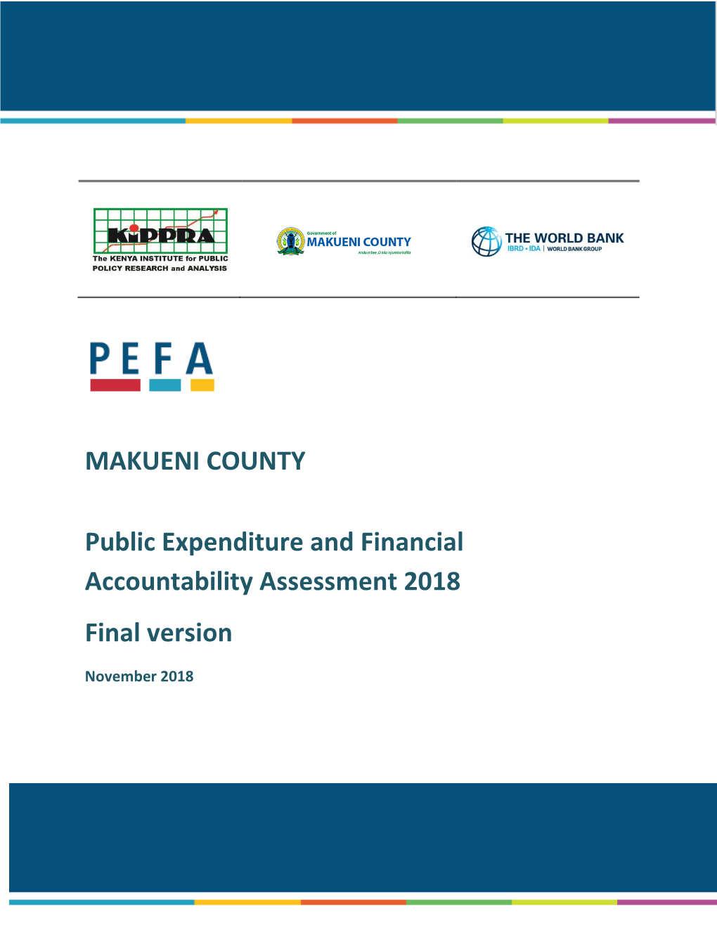 Public Expenditure and Financial Accountability Assessment 2018 Final Version