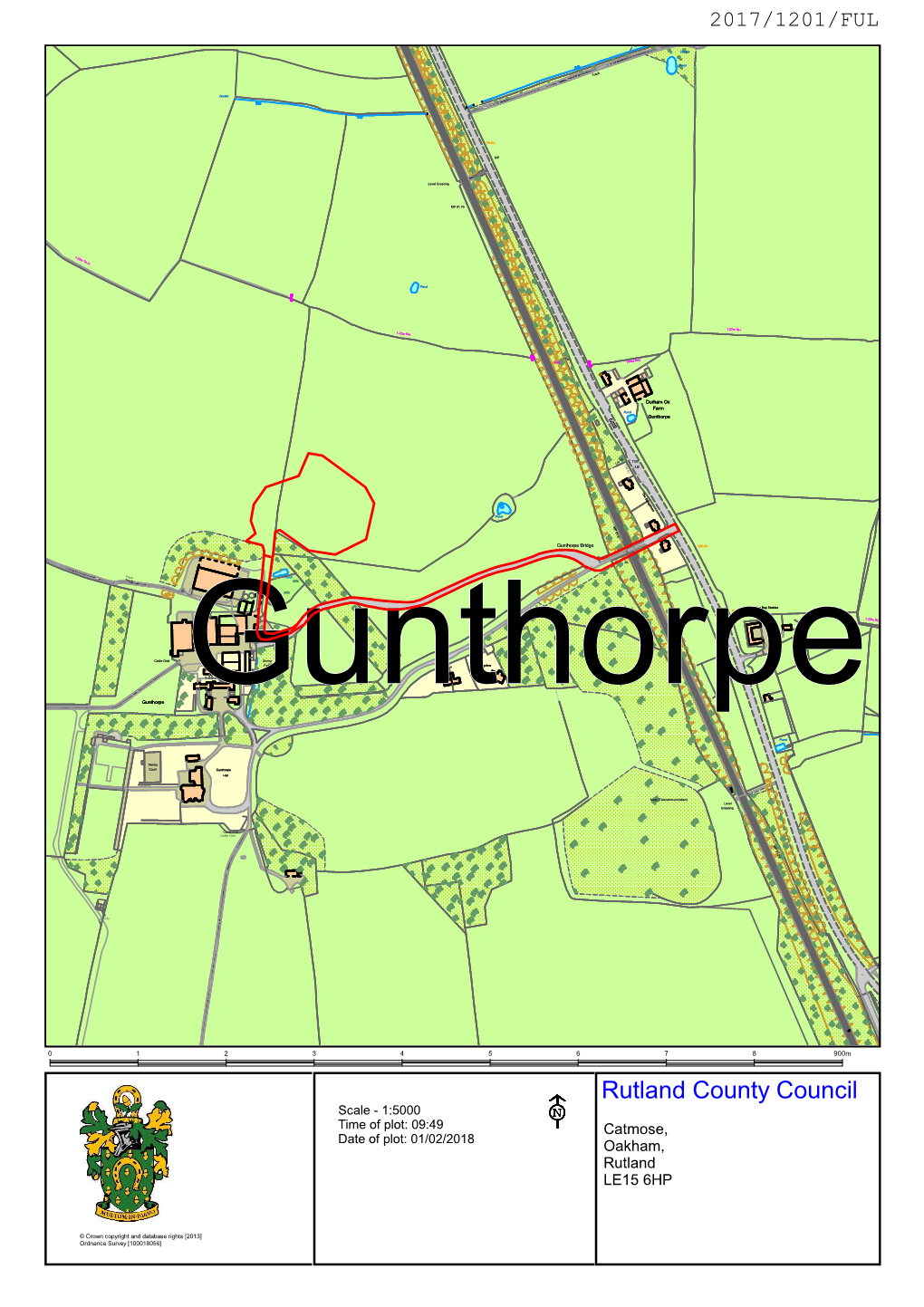 Rutland County Council Scale - 1:5000 Time of Plot: 09:49 Catmose, Date of Plot: 01/02/2018 Oakham, Rutland LE15 6HP