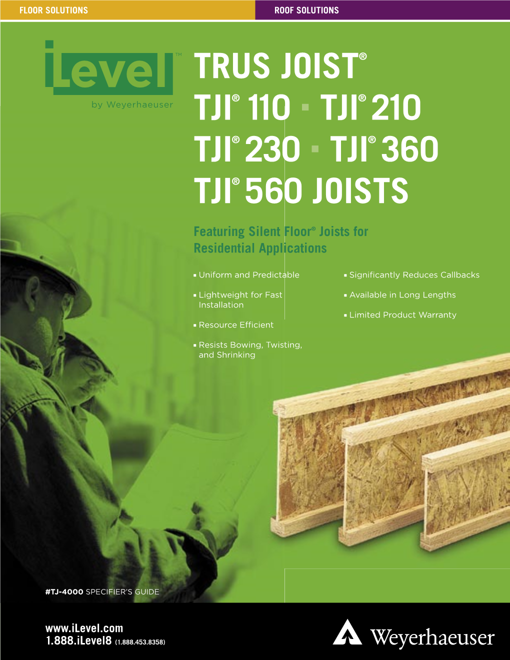 Ilevel Trus Joist TJI 110, 210, 230, 360, & 560 Joists Specifier's Guide