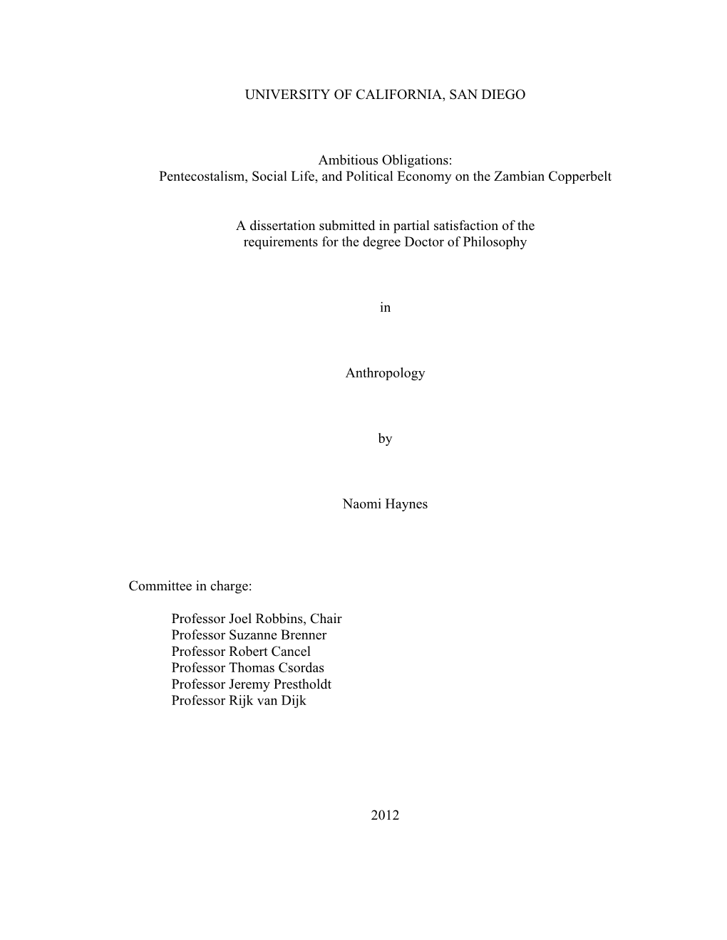 Pentecostalism, Social Life, and Political Economy on the Zambian Copperbelt