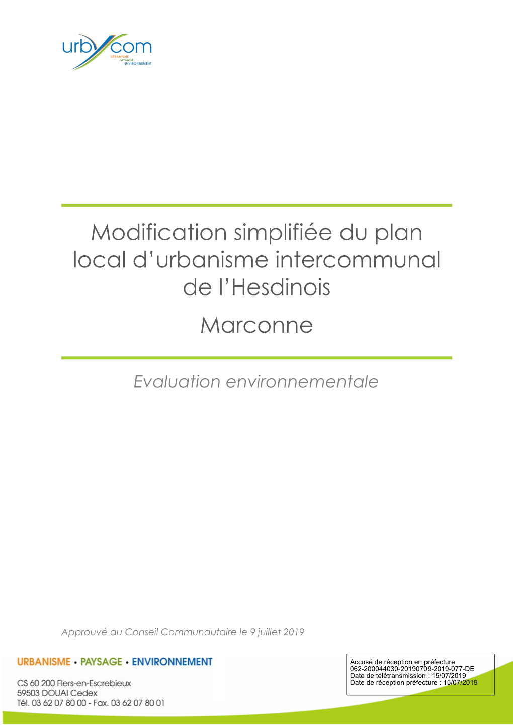 Modification Simplifiée Du Plan Local D'urbanisme Intercommunal De L