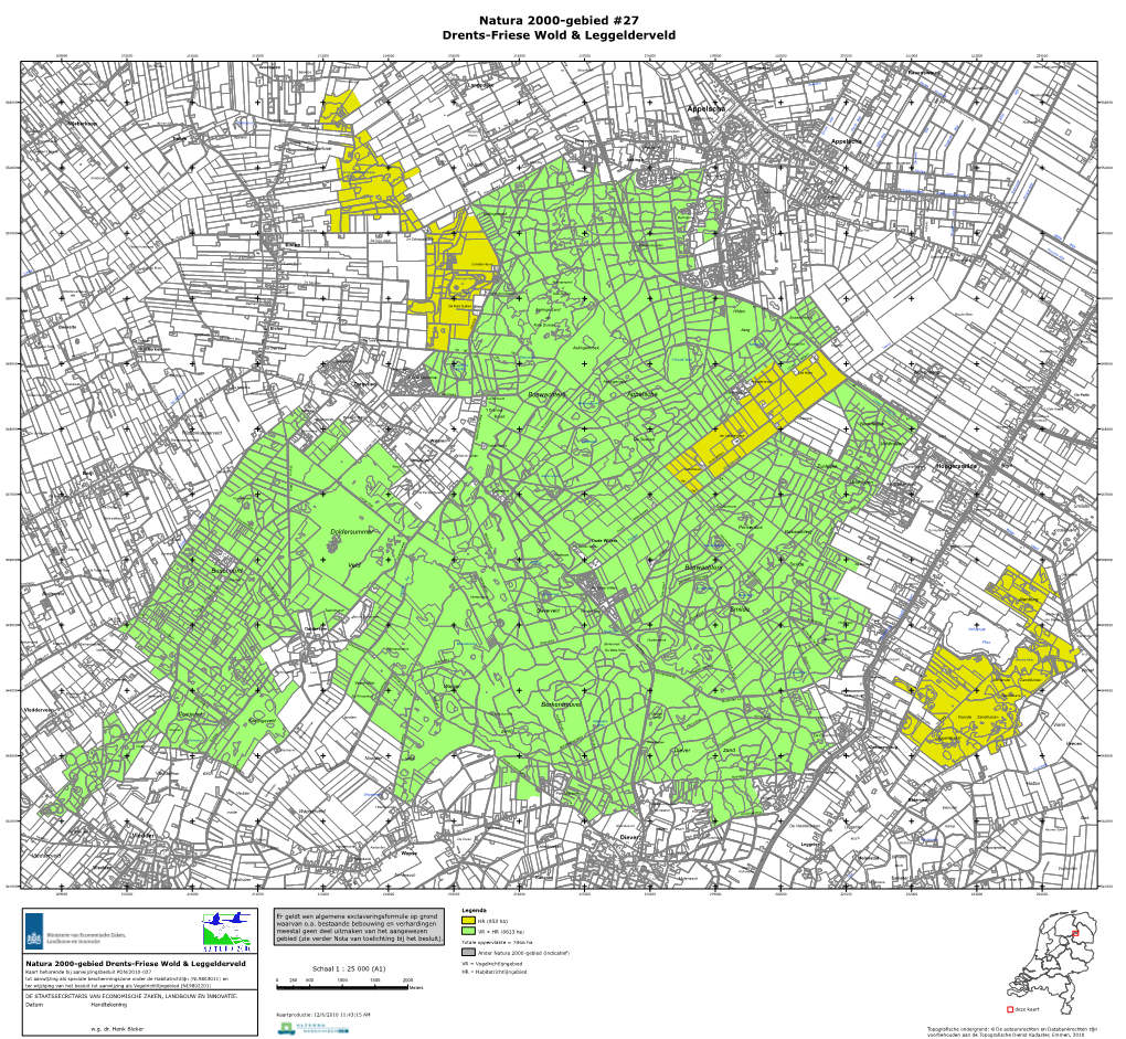 Kaart Natura 2000-Gebied Drents-Friese Wold & Leggelderveld