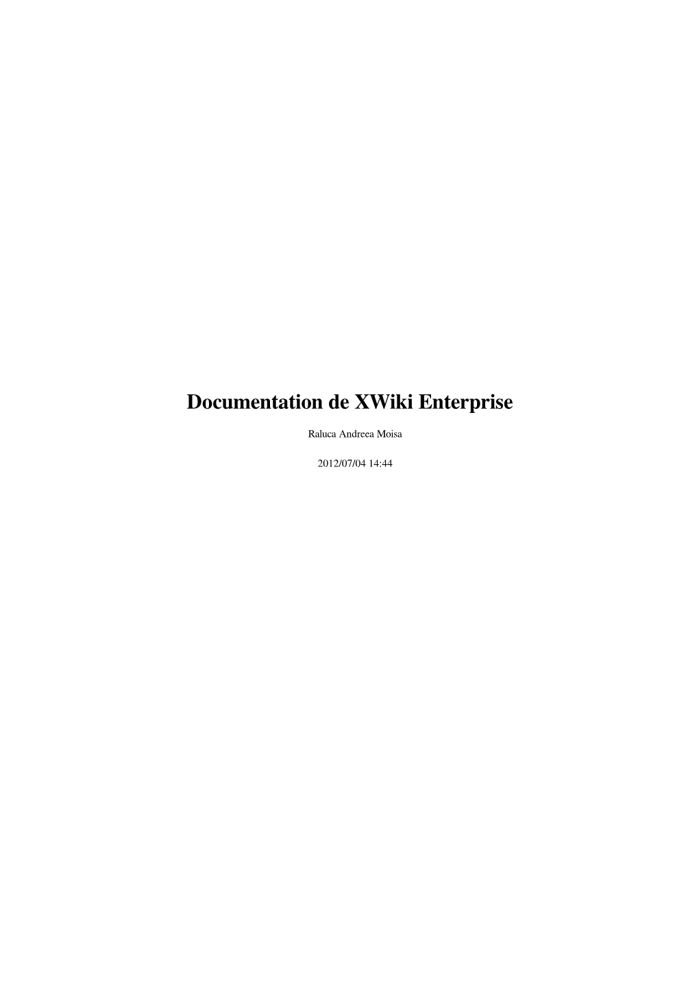 Documentation De Xwiki Enterprise