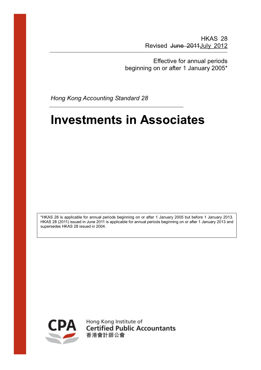 HKAS 28 Investments in Associates