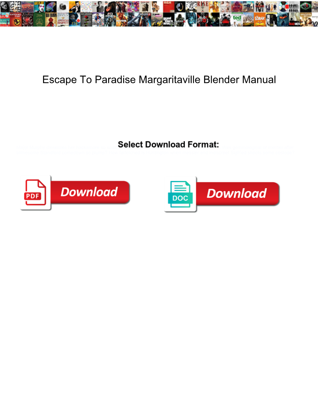 Escape to Paradise Margaritaville Blender Manual