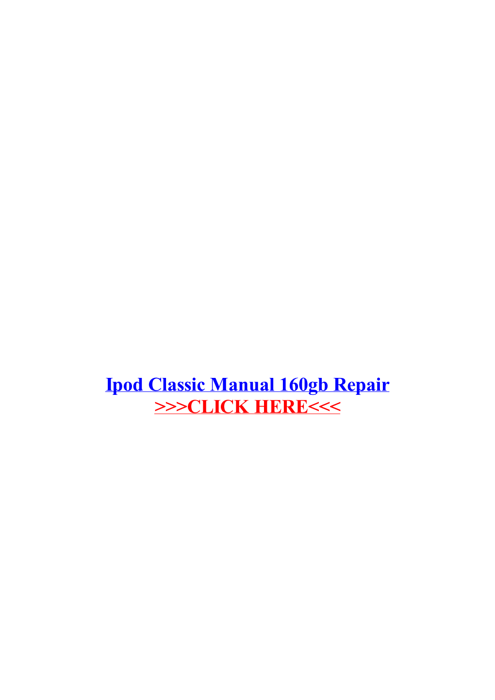 Ipod Classic Manual 160Gb Repair