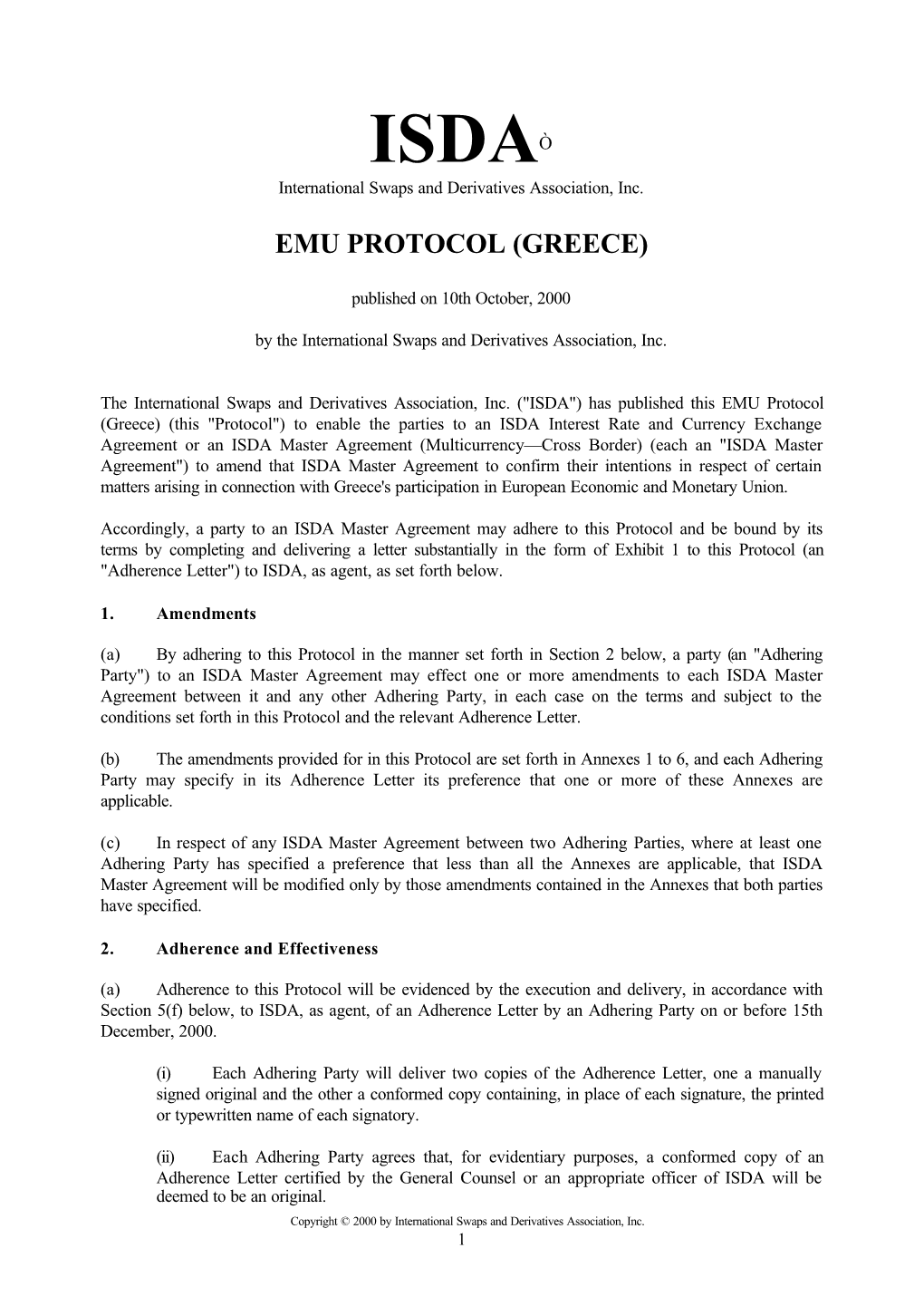 Emu Protocol (Greece)