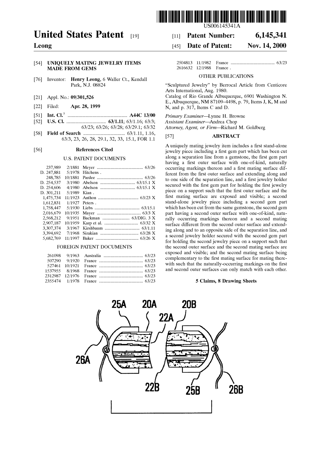 United States Patent (19) 11 Patent Number: 6,145,341 Leong (45) Date of Patent: Nov