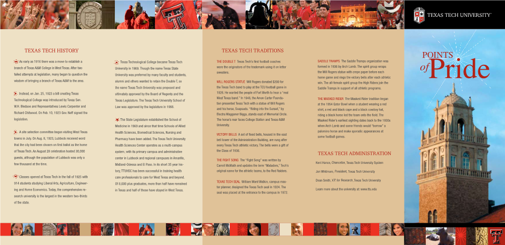 Texas Tech History Texas Tech Traditions