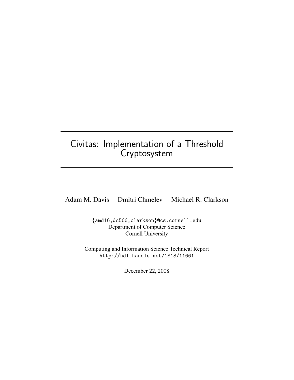 Implementation of a Threshold Cryptosystem