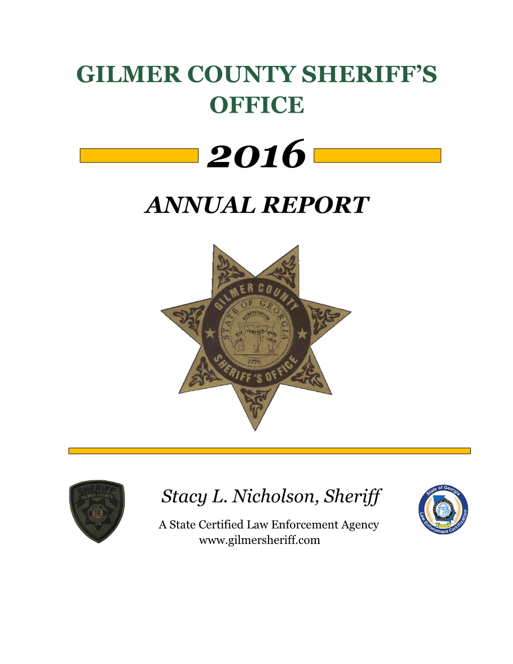 Gilmer County Sheriff's Office Annual Report