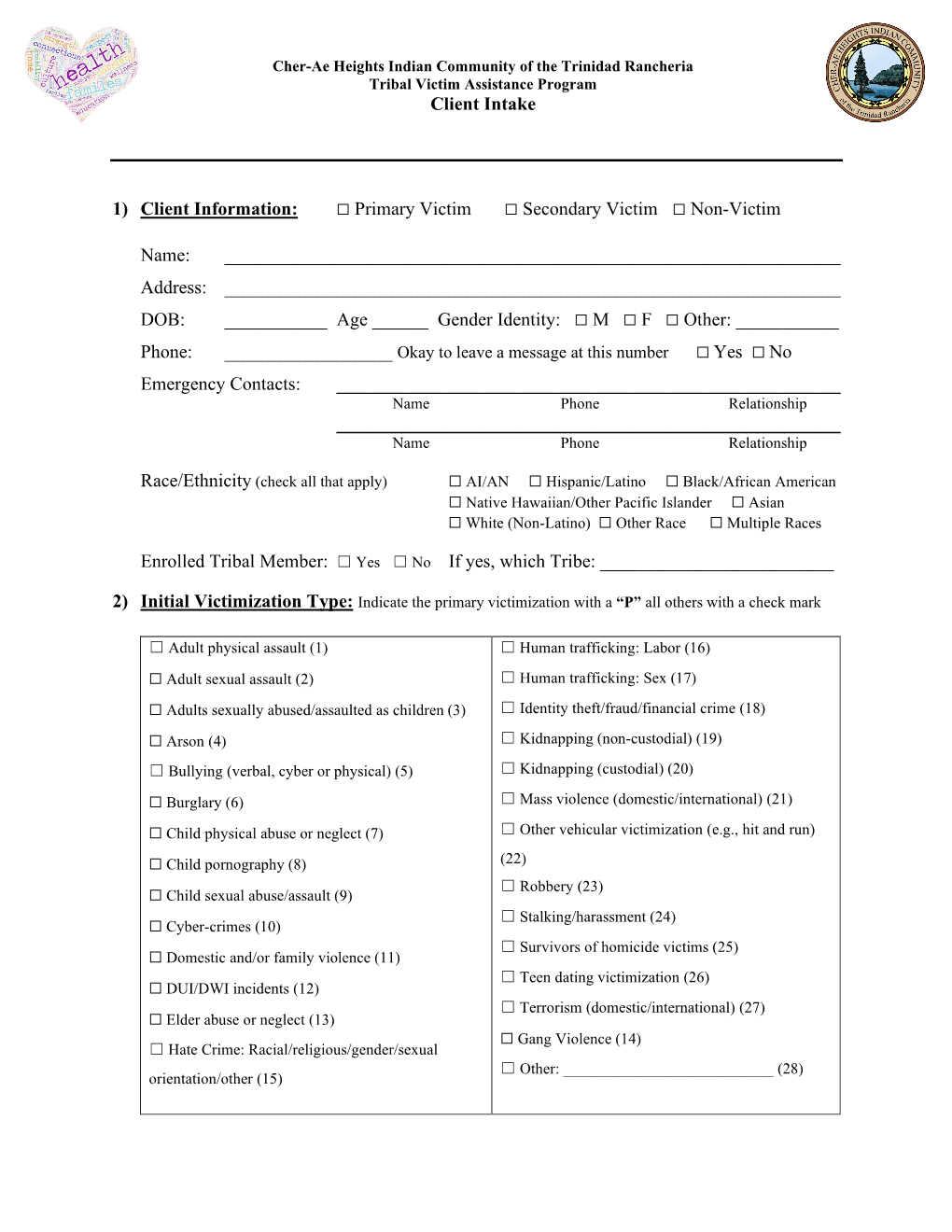 Client Intake Form