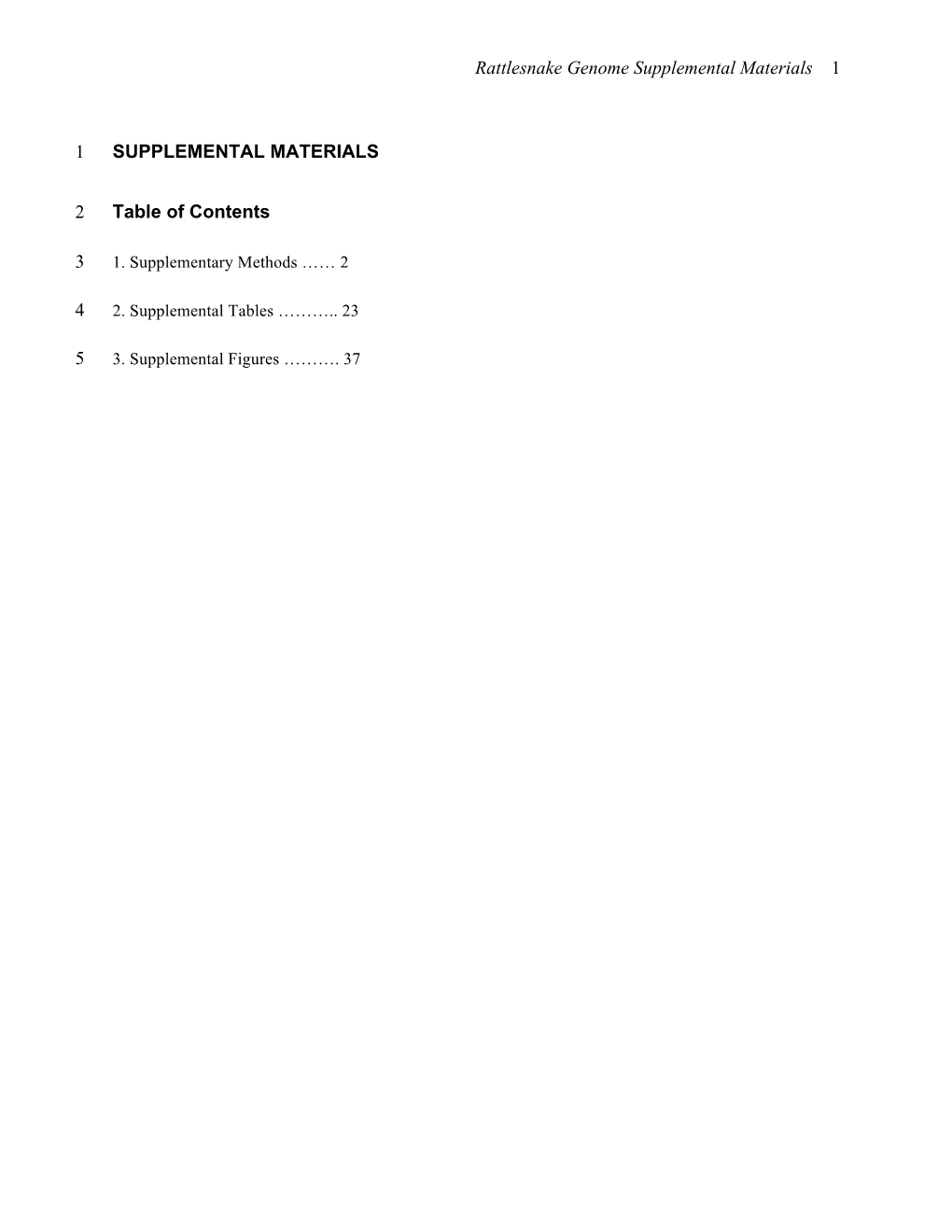 Rattlesnake Genome Supplemental Materials 1 SUPPLEMENTAL