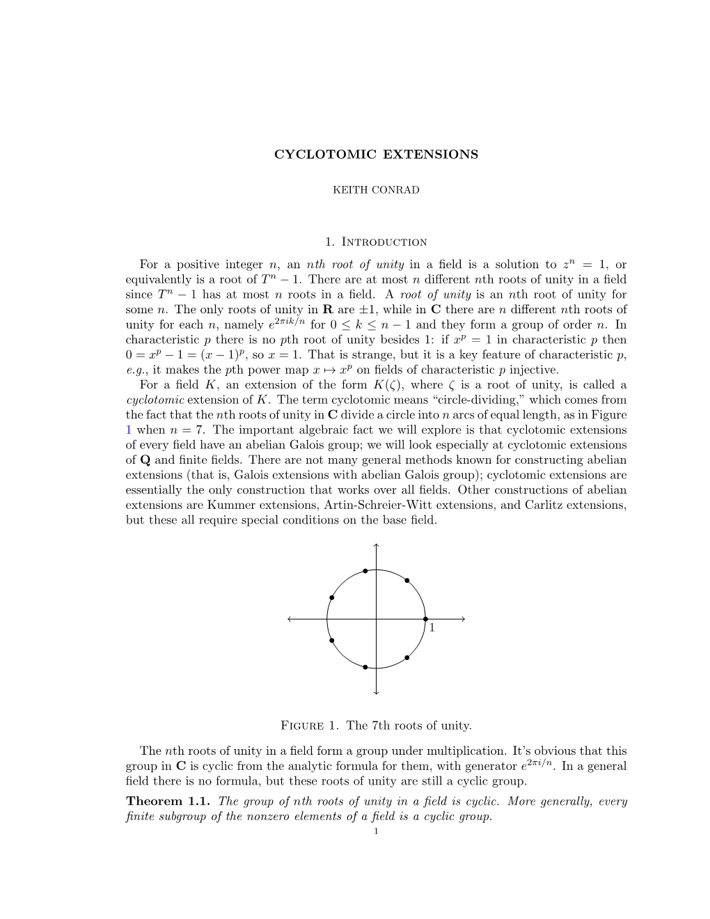 Cyclotomic Extensions