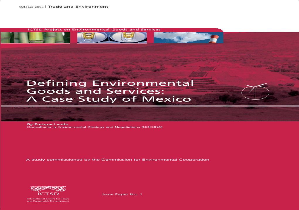 Defining Environmental Goods and Services: a Case Study of Mexico