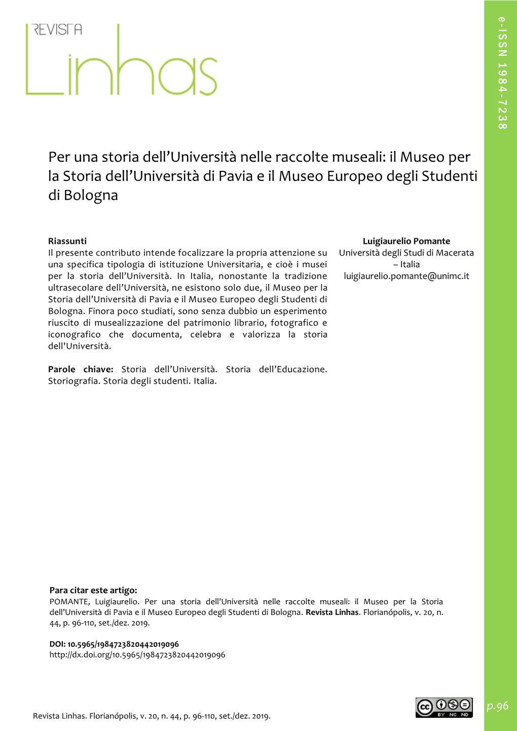 Il Museo Per La Storia Dell'università Di Pavia E Il Museo Europeo