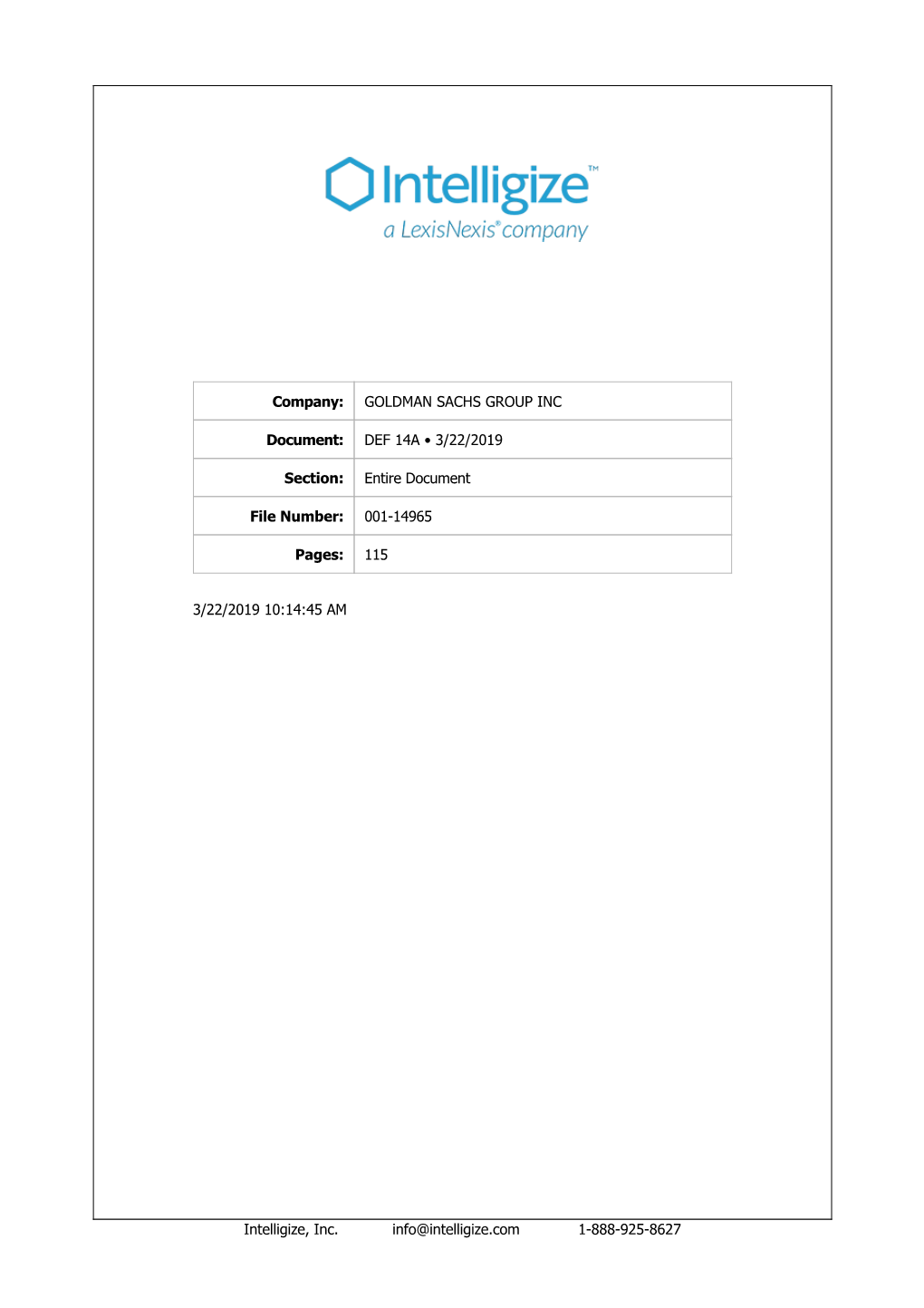 Company: GOLDMAN SACHS GROUP INC Document