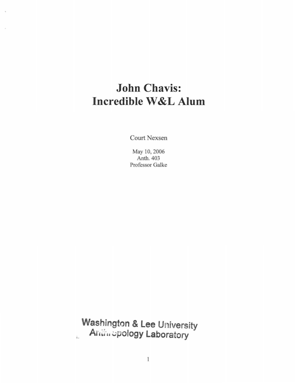 John Chavis: Incredible W&L Alum