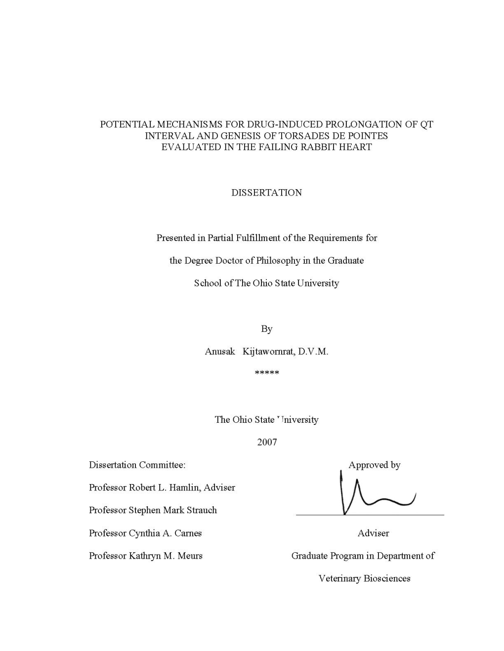 Mechanism of Drug-Induced Qt Interval Prolongation