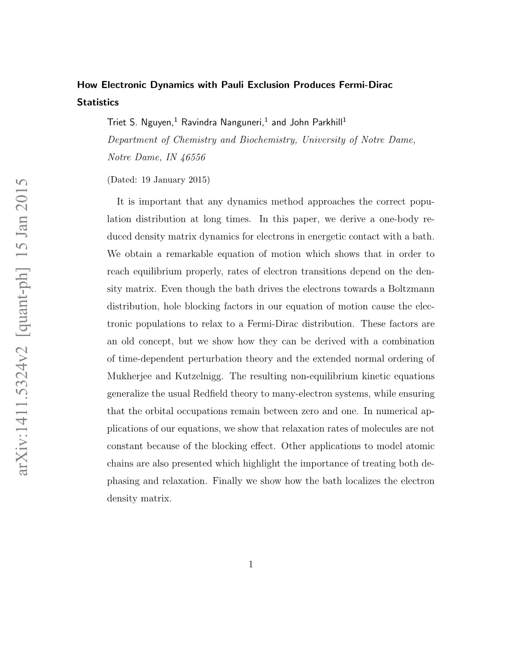 Arxiv:1411.5324V2 [Quant-Ph] 15 Jan 2015 Phasing and Relaxation