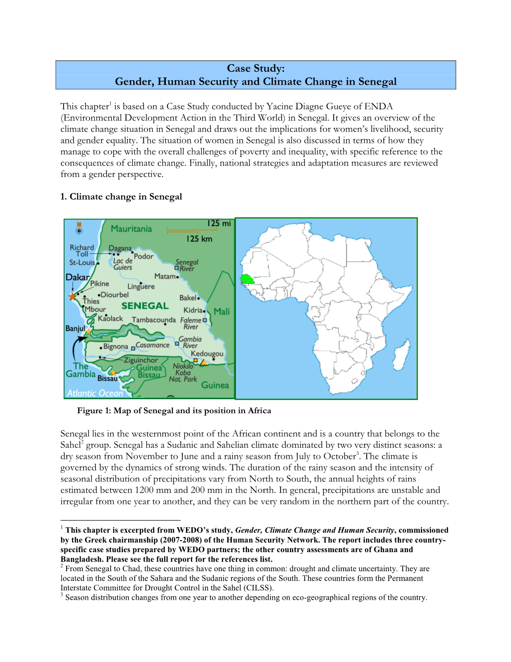 Case Study: Gender, Human Security and Climate Change in Senegal