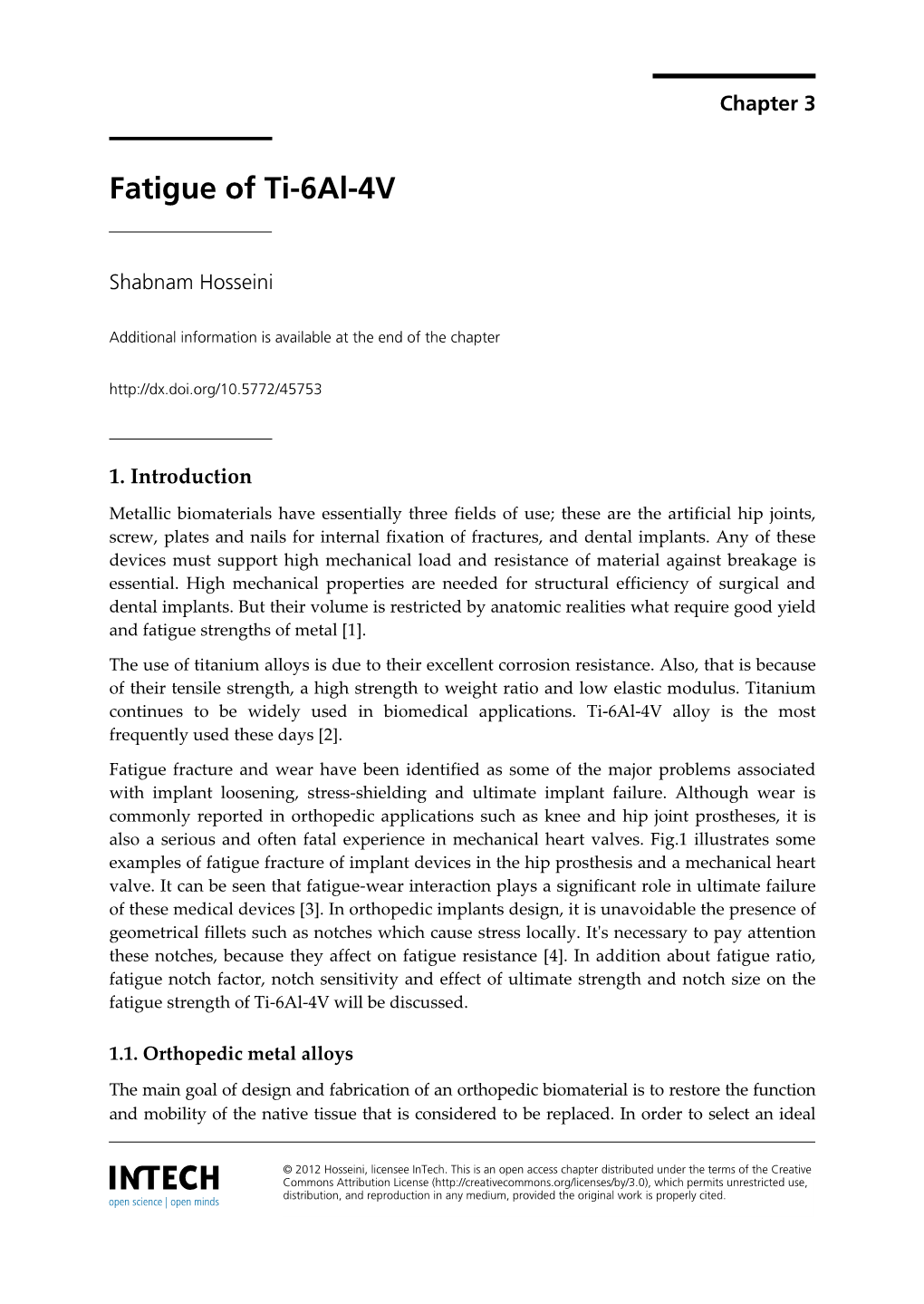 Fatigue of Ti-6Al-4V