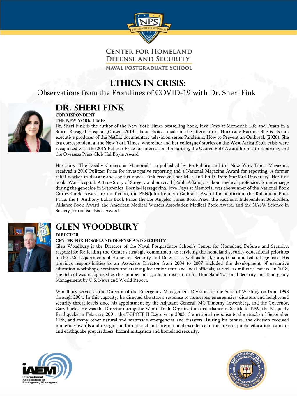 Dr. Sheri Fink Glen Woodbury