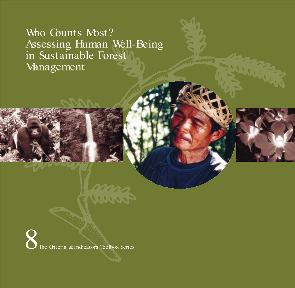 Who Counts Most? Assessing Human Well-Being in Sustainable Forest Management