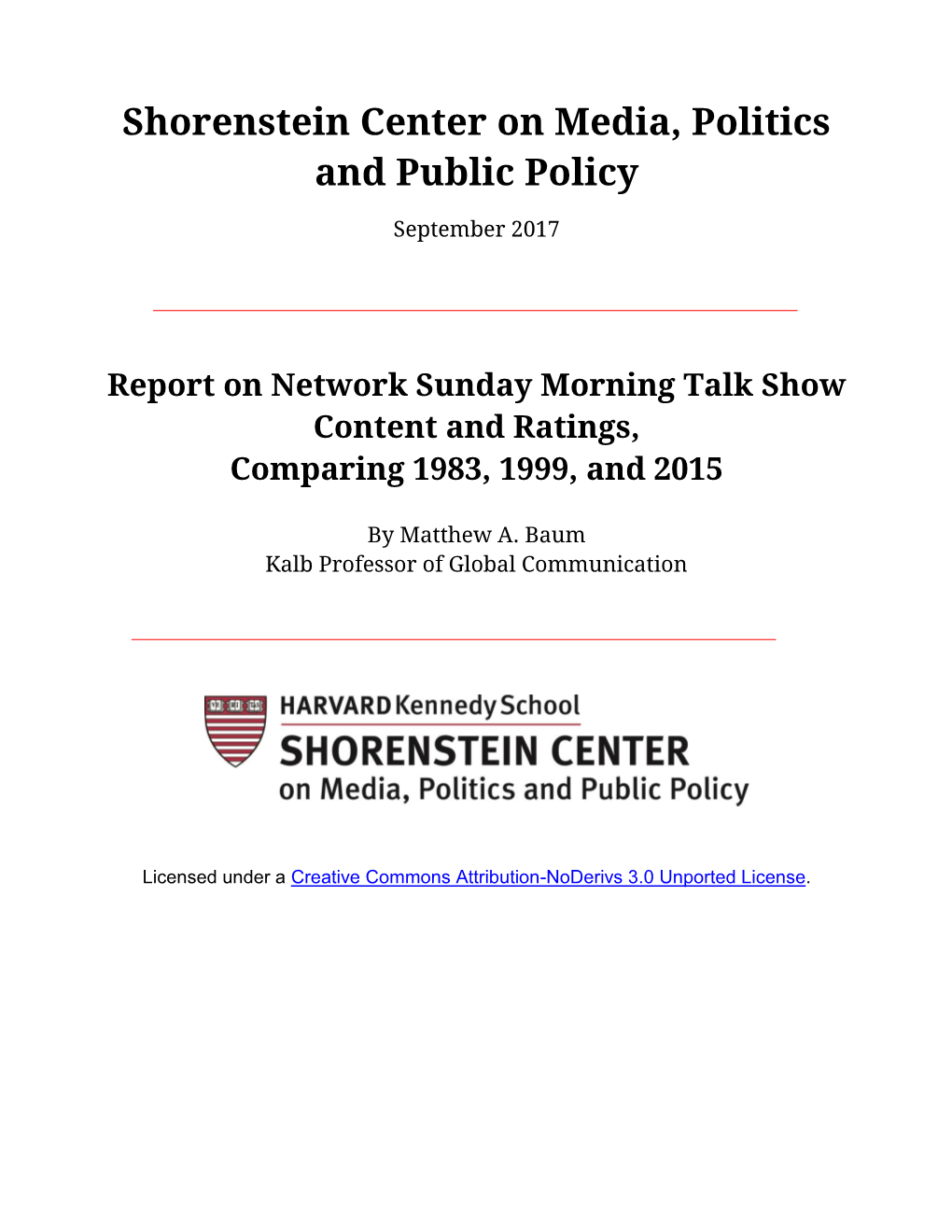 Preliminary Findings from Sunday Talk Show Study