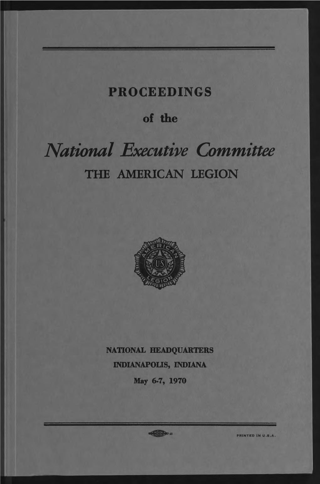 National Executive Committee the AMERICAN LEGION