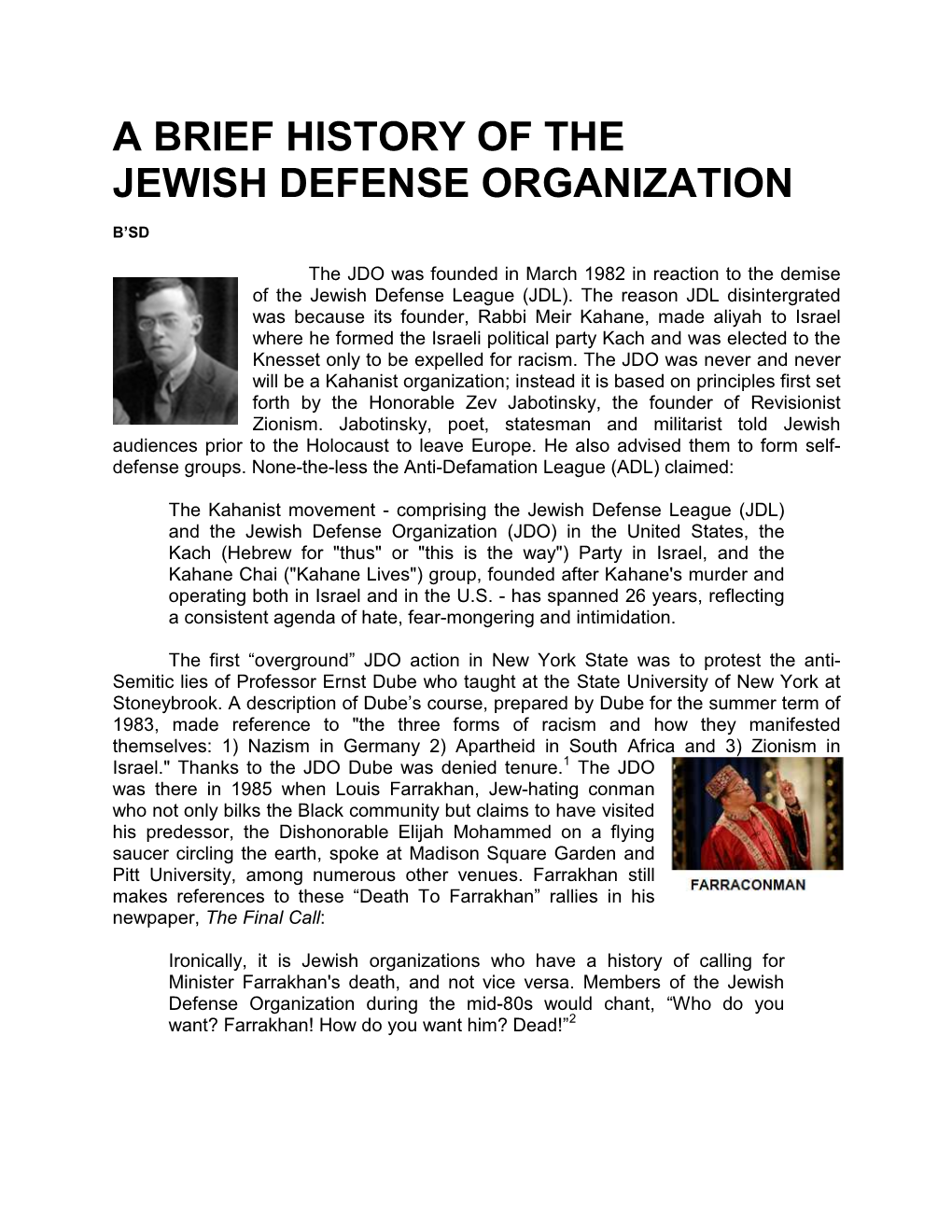 A Brief History of the Jewish Defense Organization