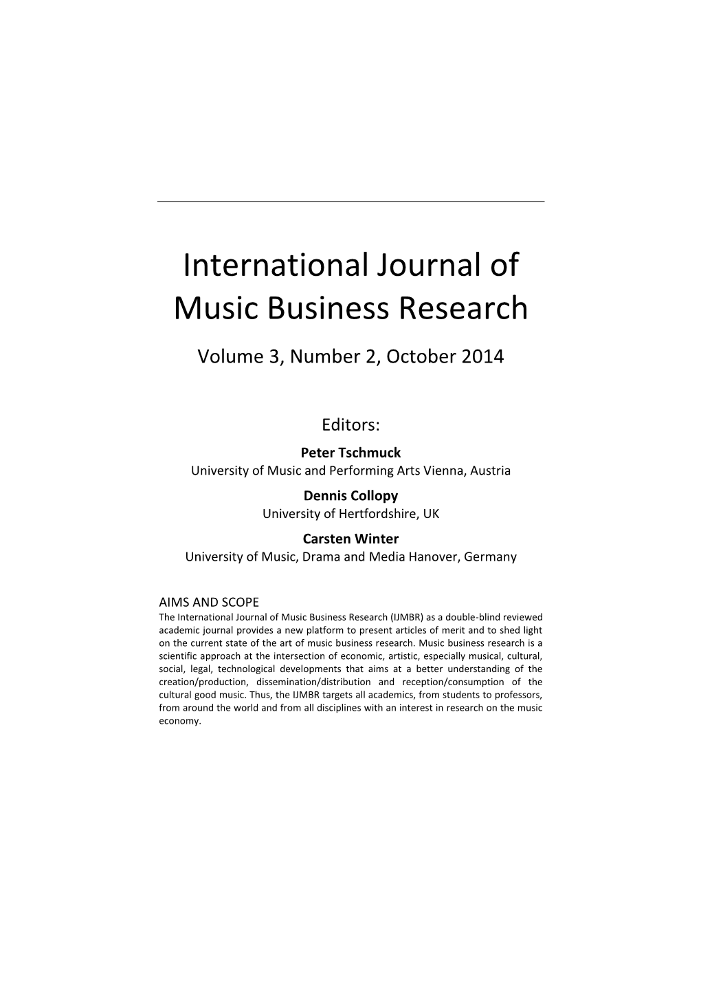 Volume 3, No 2, October 2014