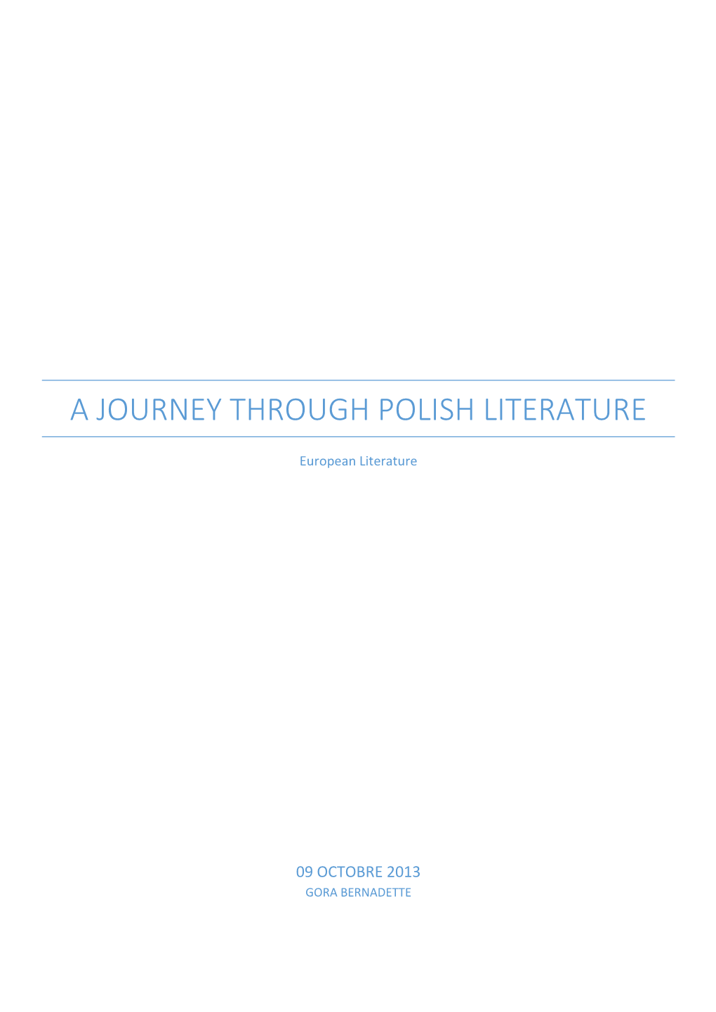 A Journey Through Polish Literature