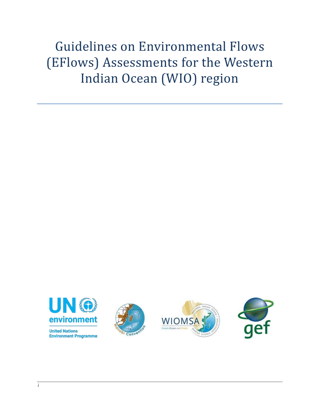 (Eflows) Assessments for the Western Indian Ocean (WIO) Region