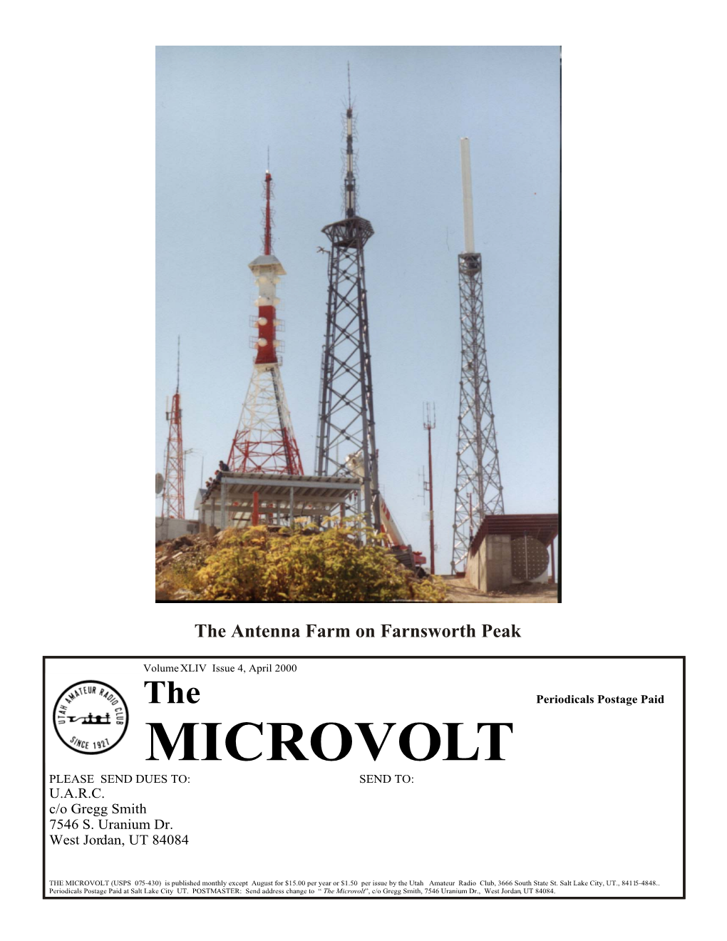 Microvolt Please Send Dues To: Send To: U.A.R.C