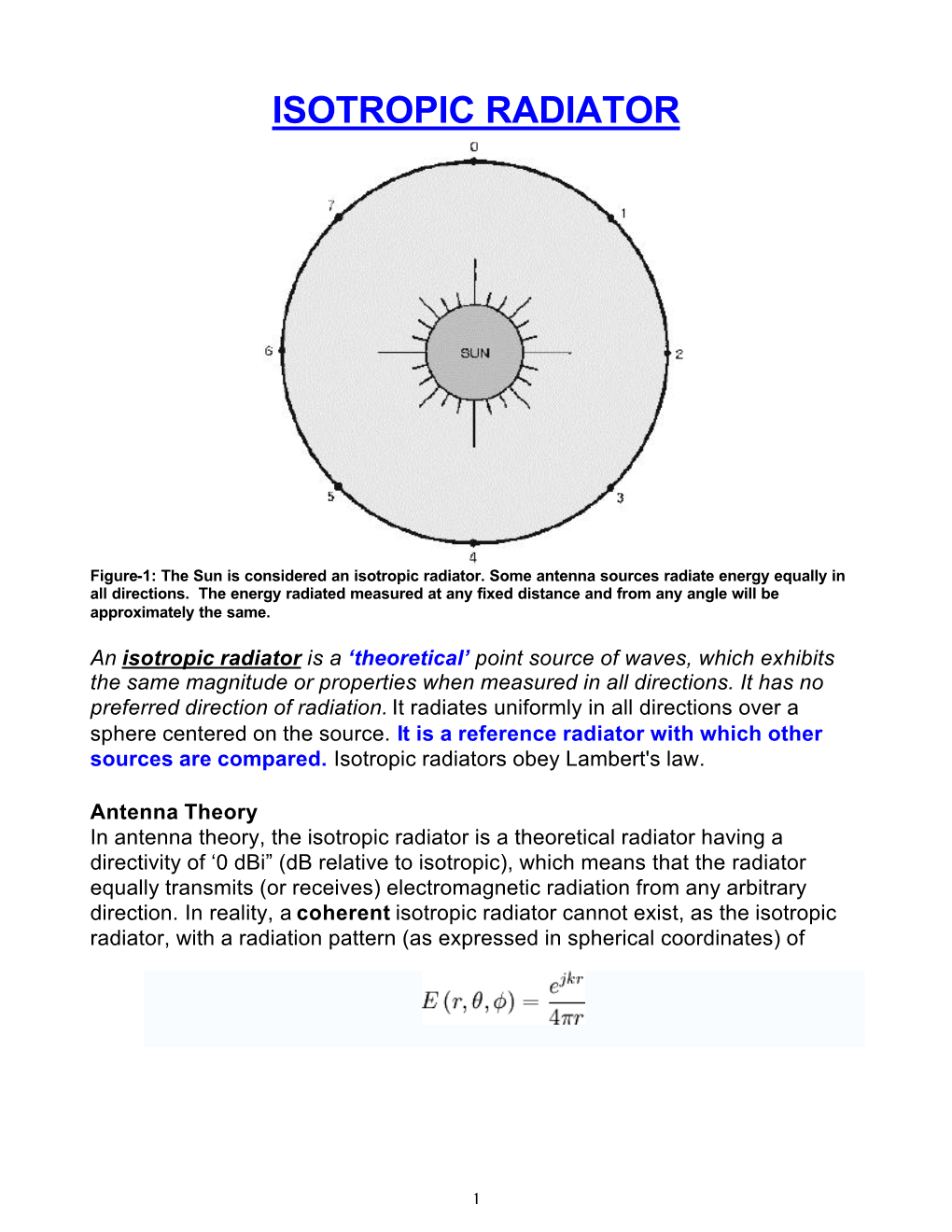 Antenna Sources Radiate Energy Equally in All Directions