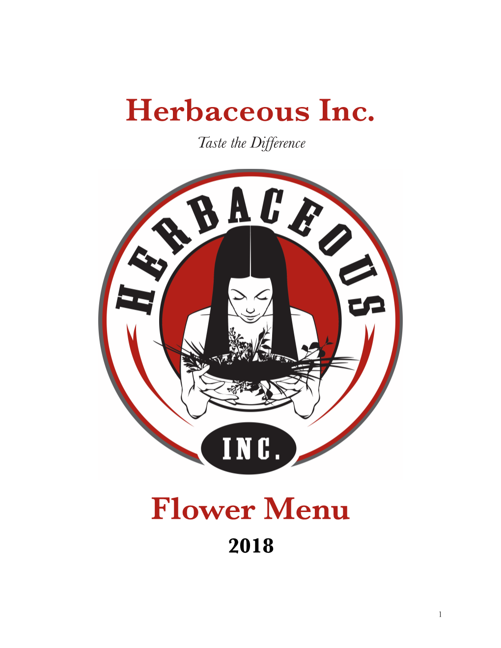 Herbaceous Inc. Flower Menu