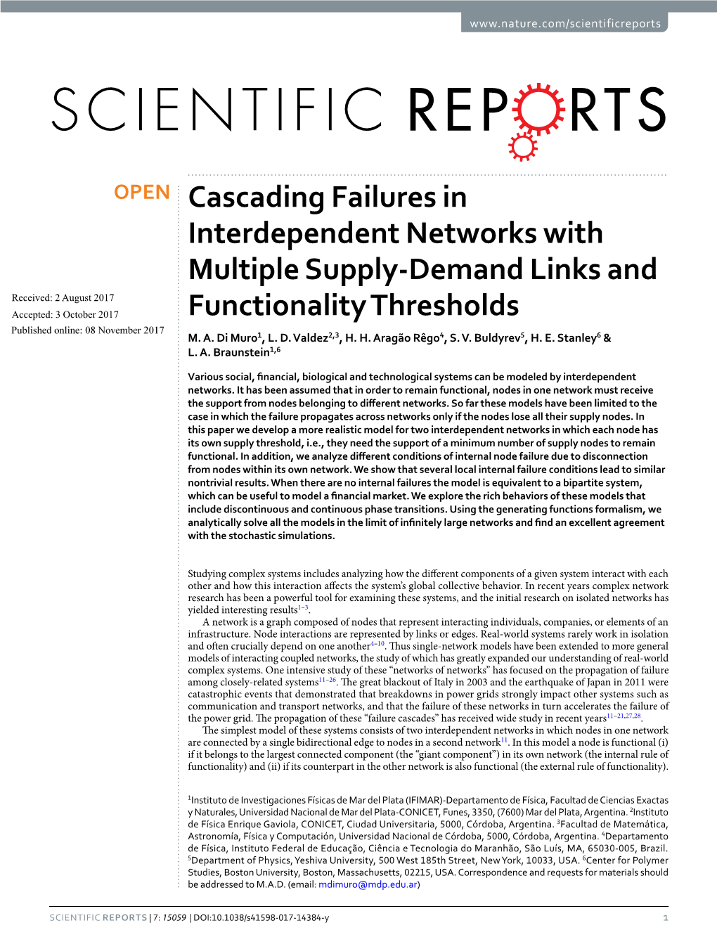 Cascading Failures in Interdependent Networks with Multiple