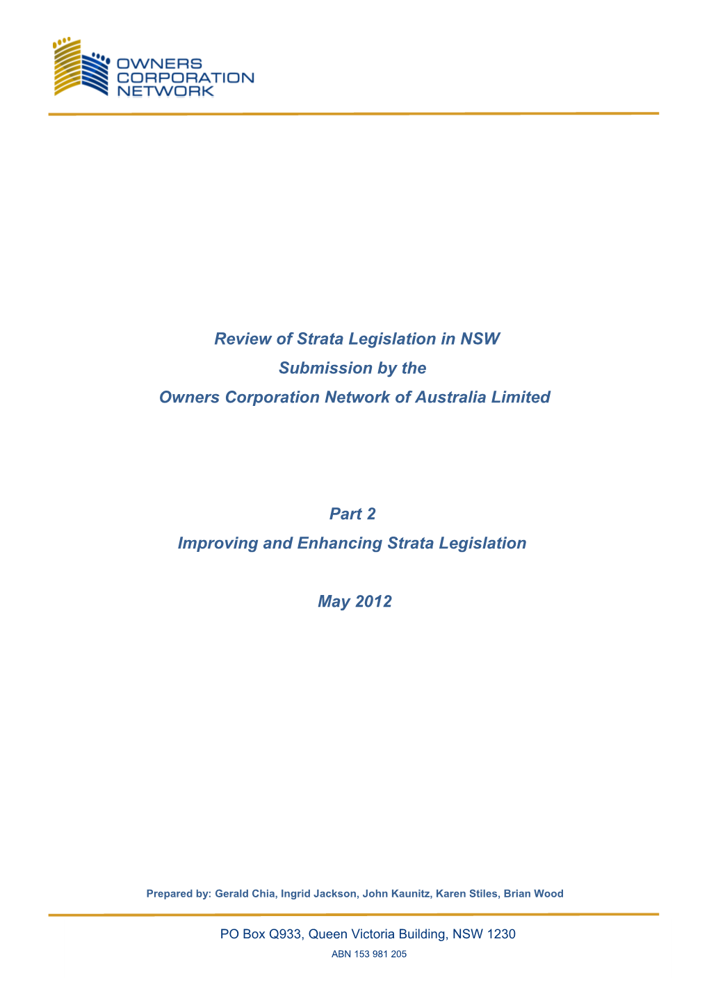 Review of Strata Legislation in NSW