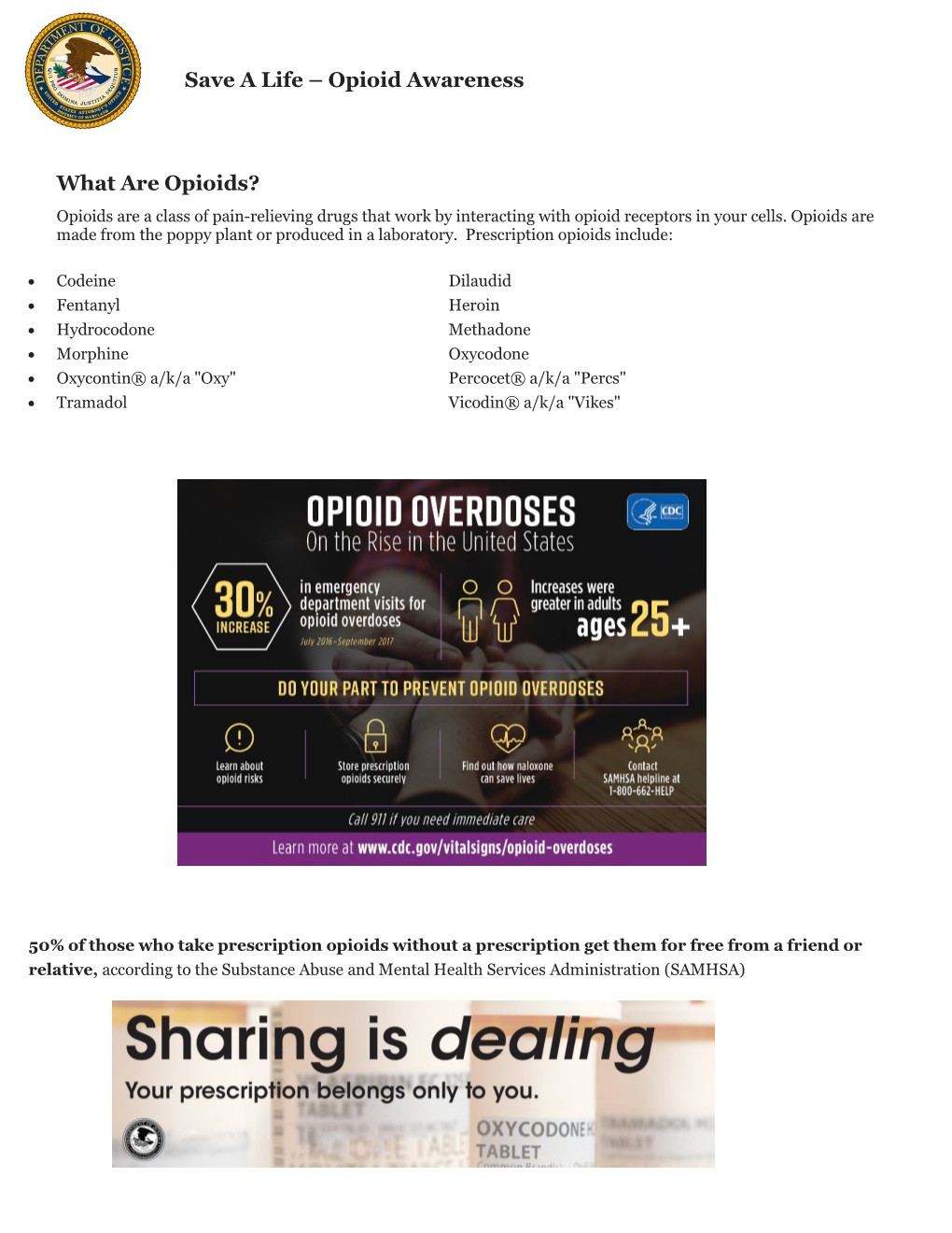 Save a Life – Opioid Awareness What Are Opioids?