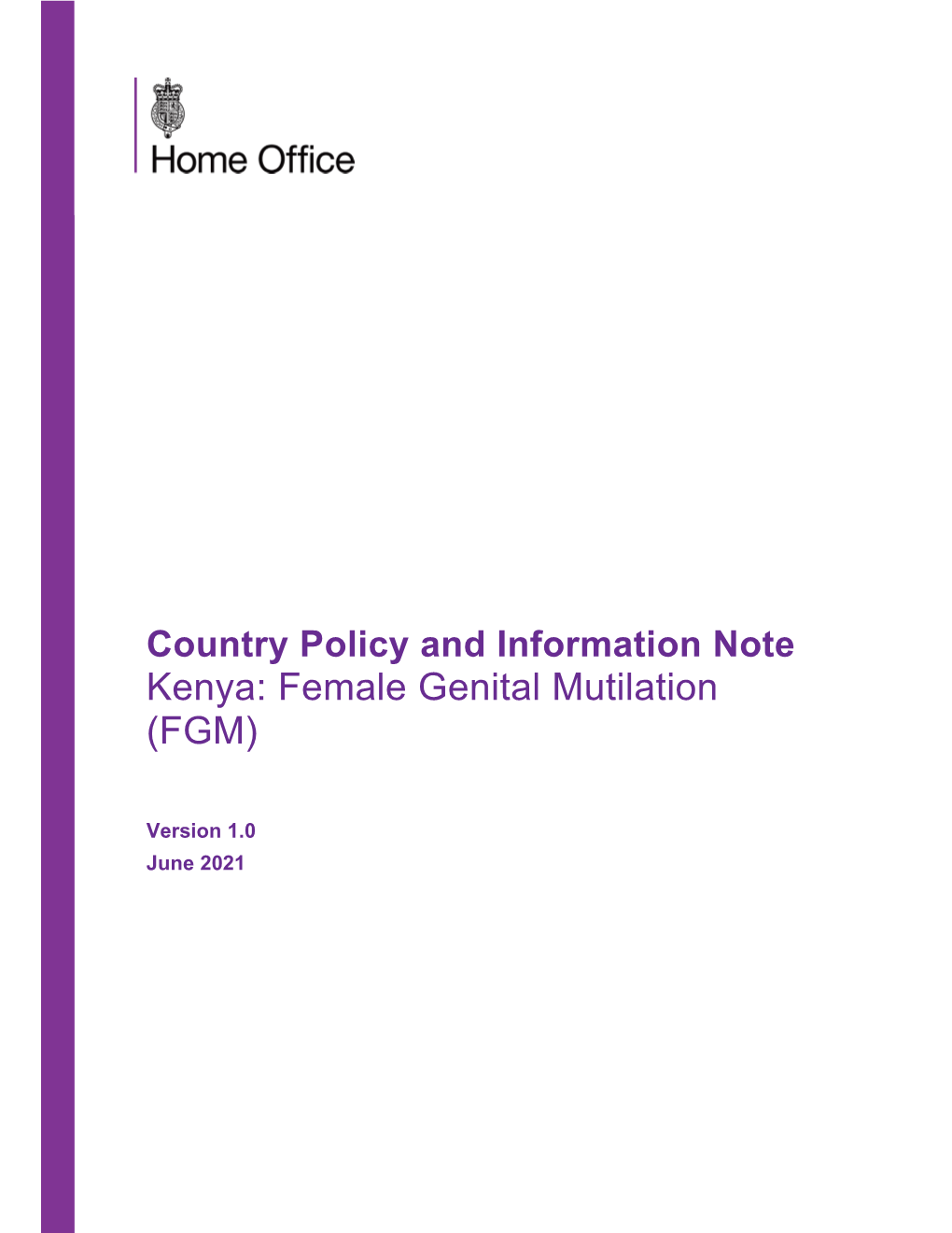 Country Policy and Information Note Kenya: Female Genital Mutilation (FGM)