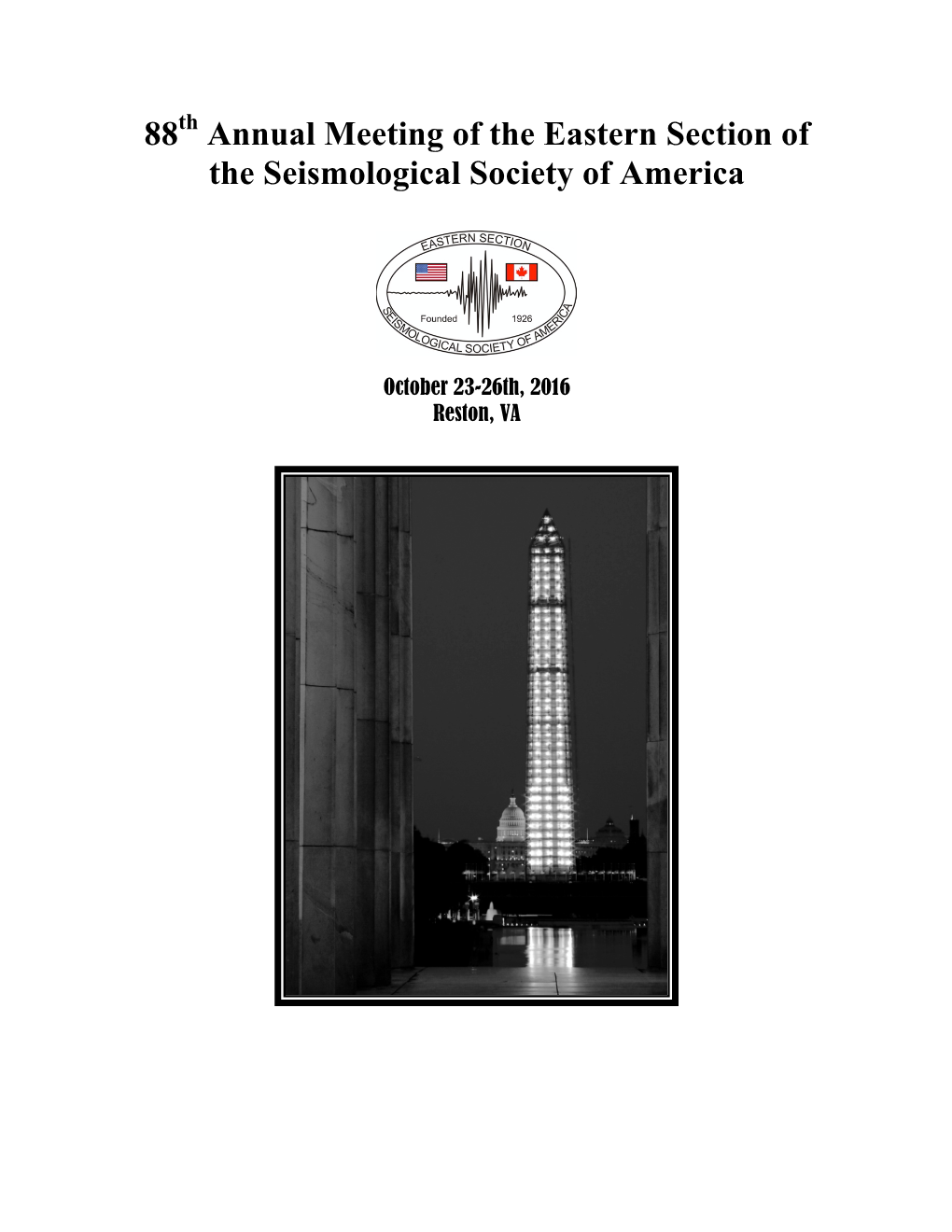 88 Annual Meeting of the Eastern Section of the Seismological
