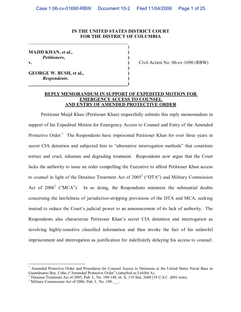 Case 1:06-Cv-01690-RBW Document 10-2 Filed 11/04/2006 Page 1 of 25