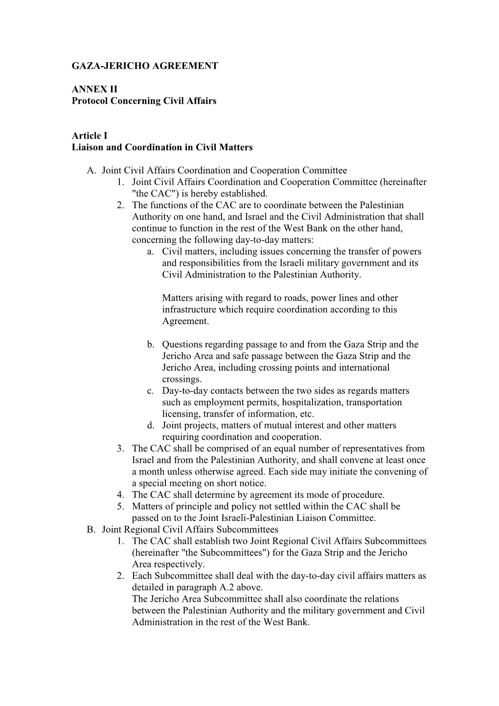 Gaza-Jericho Agreement