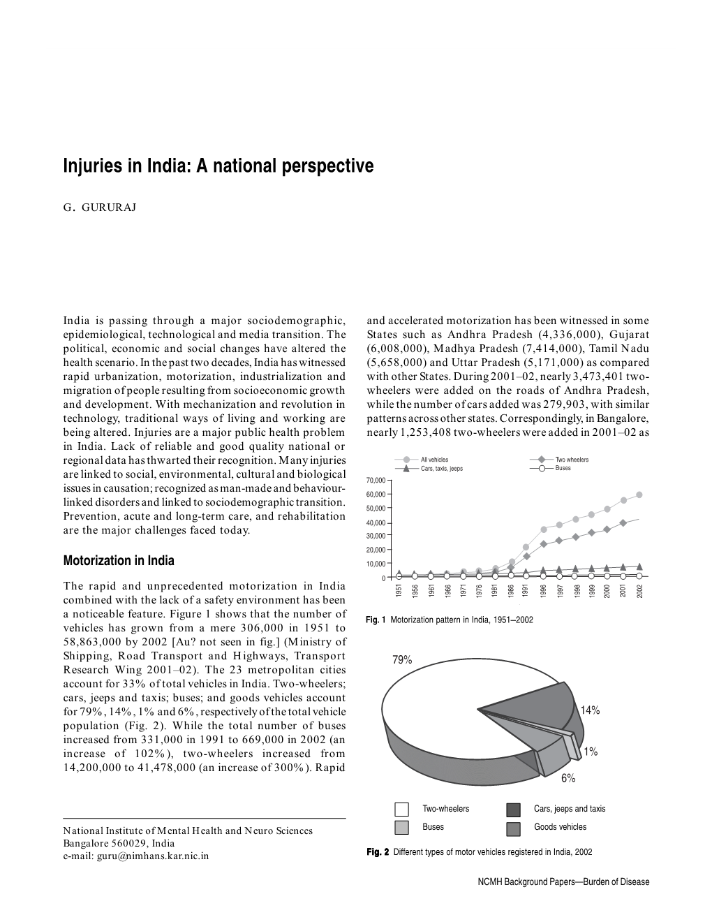 Injuries in India: a National Perspective 1