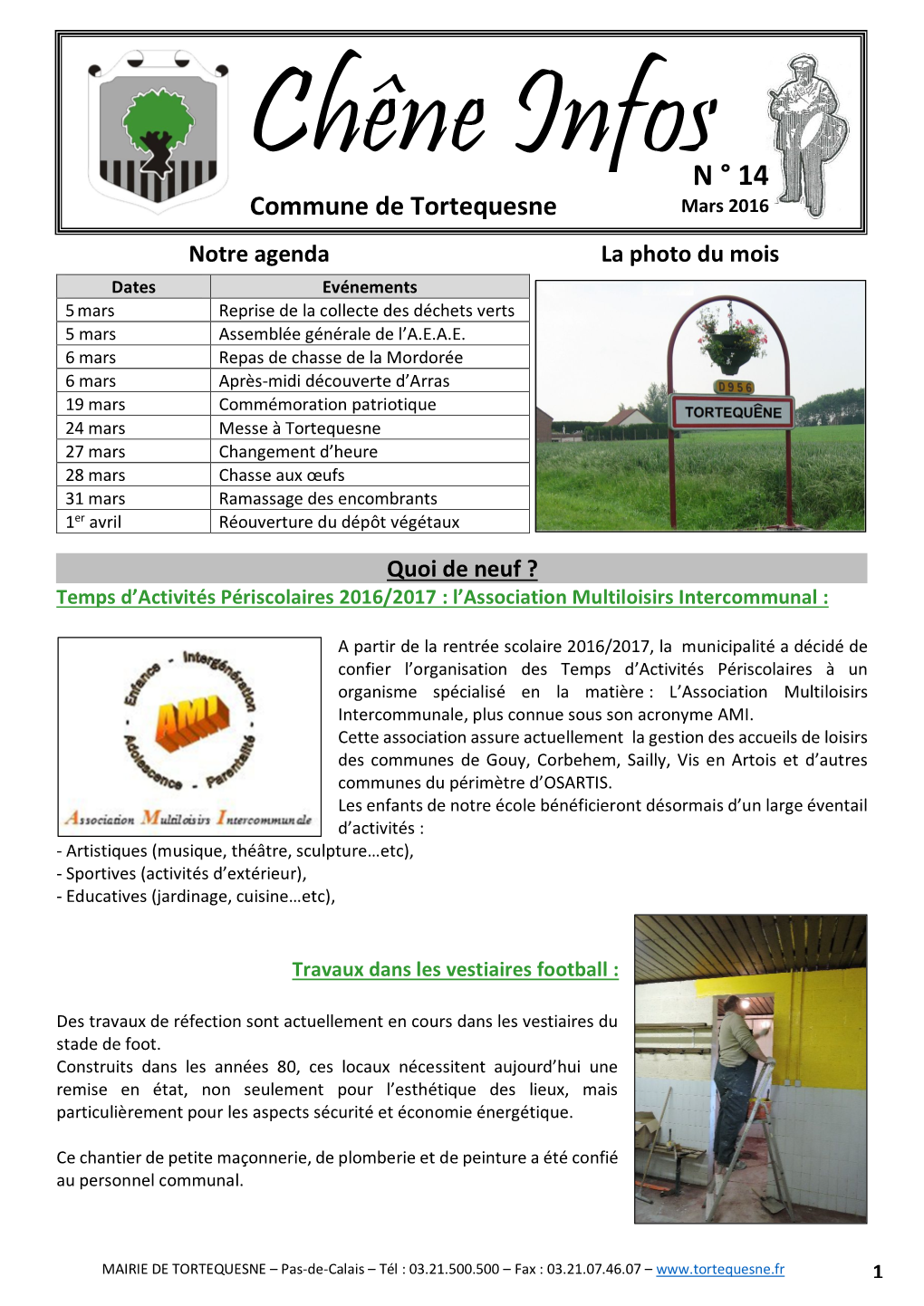 N ° 14 Chêne Infos Commune De Tortequesne Mars 2016