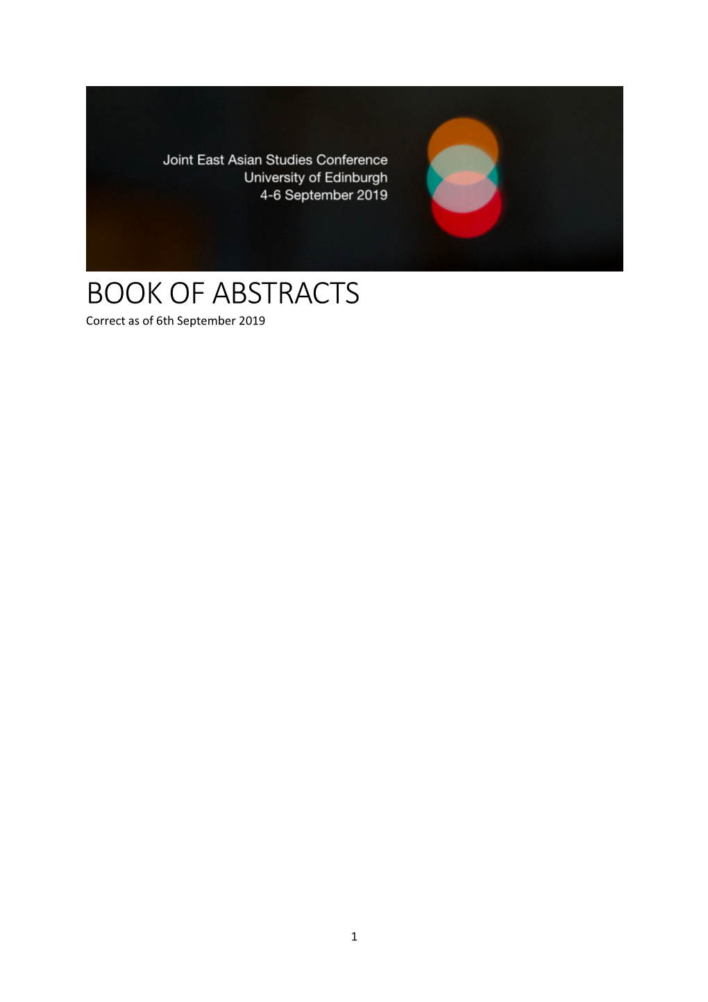 The Book of Abstracts